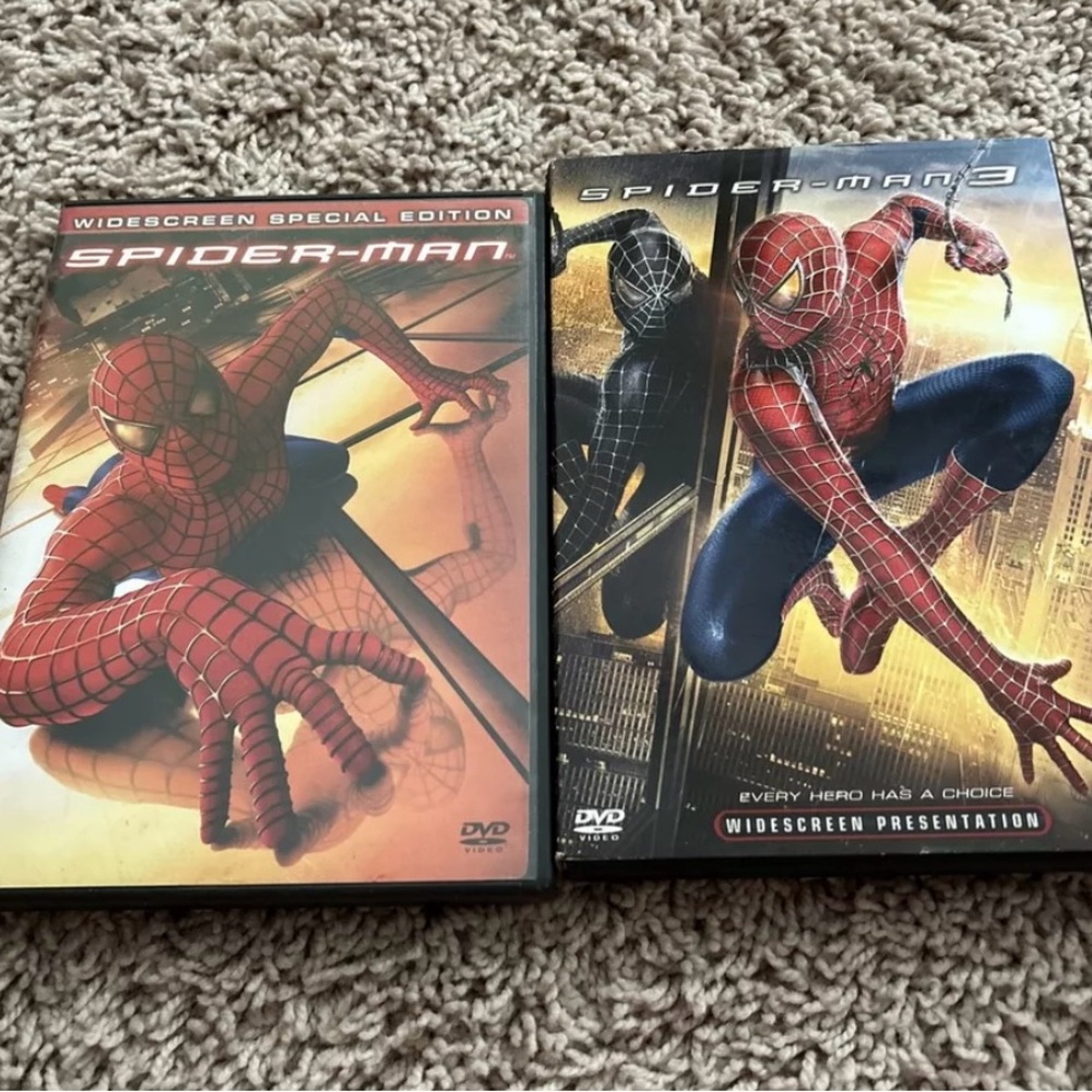 Spider Man and Spider Man 3 DVDs